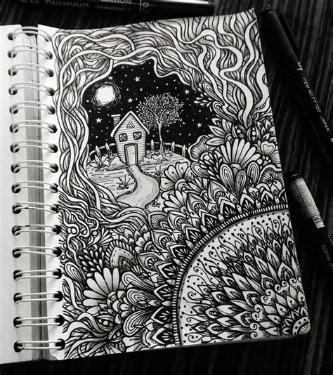 Intricate Doodles And Zentangle Drawings Zentangle Drawings Line Art