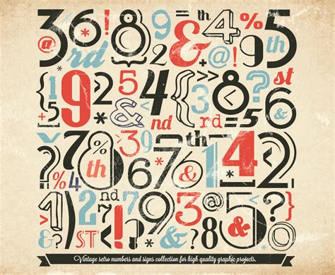 Vintage Numbers Collection Vector Vector Art And Graphics