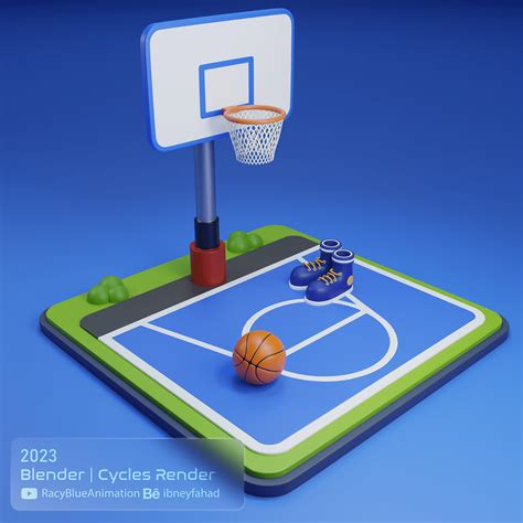 Basketball Court 3d Illustration Blender Behance