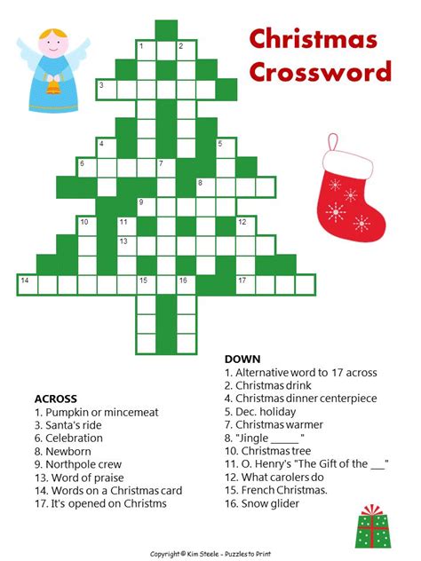 Christmas Tree Crossword  Christmas puzzle, Christmas crossword