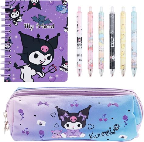 Kuromi Pencil Cases Pouch Bag With Ruler Memo Washi Tape Little Devil
