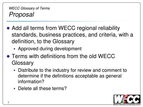 Ppt Wecc Glossary Of Terms Powerpoint Presentation Free Download