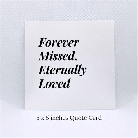 Forever Missed Eternally Loved Quote Card Flat Note Card Etsy Quote