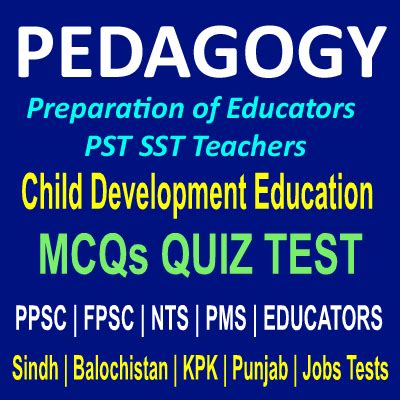 Pedagogy Mcqs Pst For Teacher Exam Test Online Easy Mcqs Quiz Test