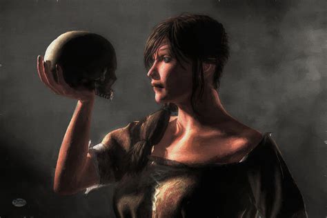 Woman Holding A Skull Digital Art By Daniel Eskridge Pixels