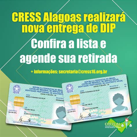 Cress Cress Alagoas Realizará Nova Entrega De Documentos De Identidade Profissional Dip
