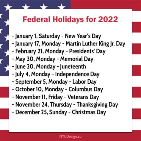 Dates Of Federal Holidays For 2023 Printable Things