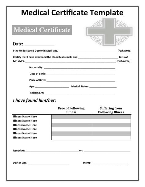 Medical Certificate Template In Word And Pdf Formats 6032 Hot Sex Picture