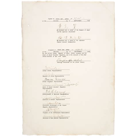 Japanese Instrument Of Surrender 1945