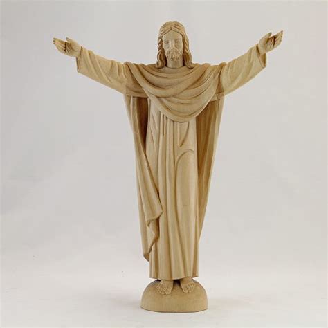 Resurrection Jesus Statue Blessing Hand Carved