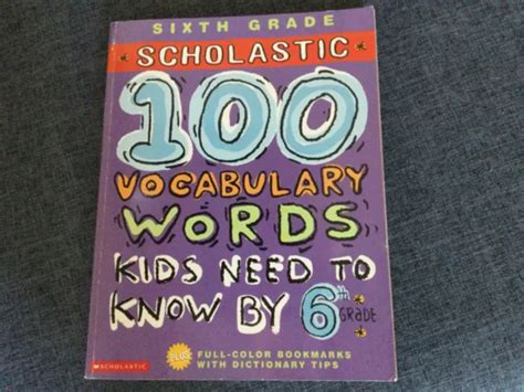 Scholastic 100 Vocabulary Words Kids Need To Know By 6th Grade Eur 12