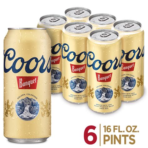 Coors Banquet Lager Beer Beer 6 Pack 16 Fl Oz Cans 5 Abv Walmart