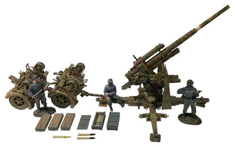 German 88mm Flak 36 Dual Purpose Gun With 3 Man Crew 14 Pieces Only