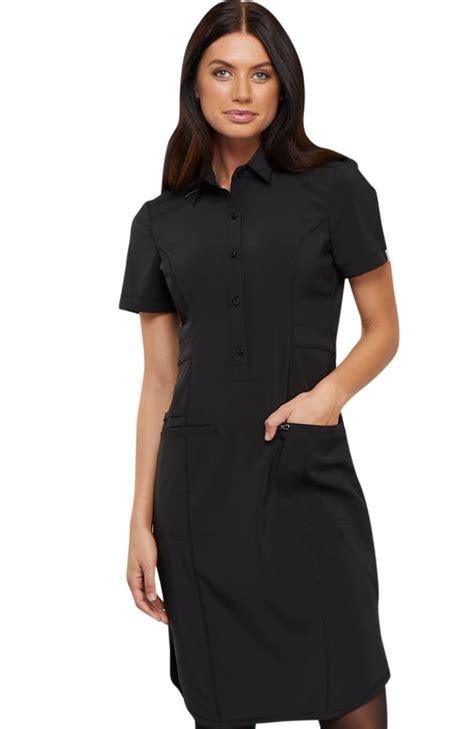 Infinity By Cherokee Womens 39 Button Front Scrub Dress