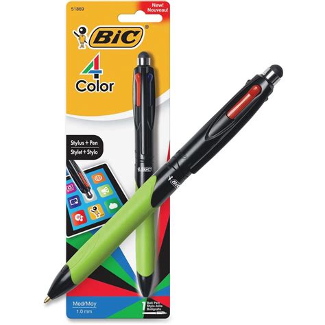 Bic 4 Color Stylus Plus Pen 1 Mm Pen Point Size Refillable
