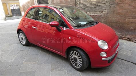Red Fiat 500 Car Editorial Photography Image Of City 71330702