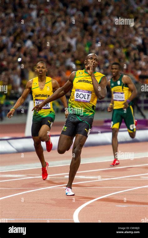9th Aug 2012 Usain Bolt Jam Winning Mens 200m Final At The Olympic Summer Games London 2012