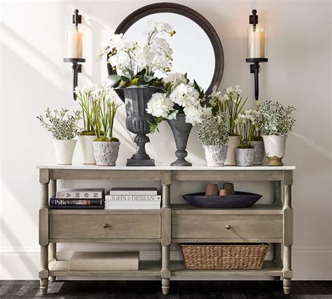 Alexandra 65 Marble Console Table Pottery Barn In 2020 Marble