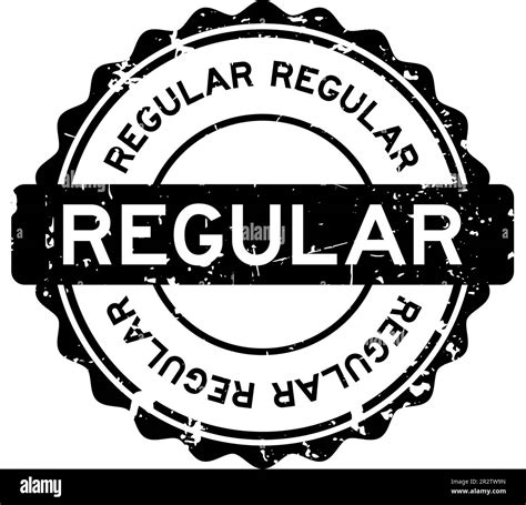 Grunge Black Regular Word Round Rubber Seal Stamp On White Background