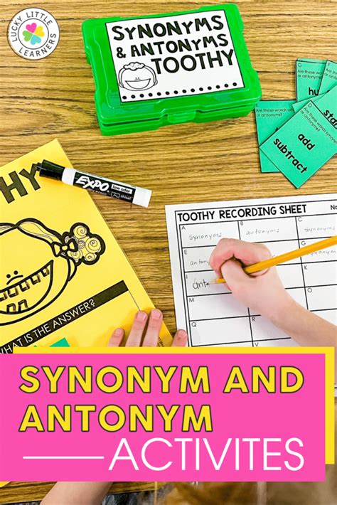 Synonyms And Antonyms Activities Lucky Little Learners