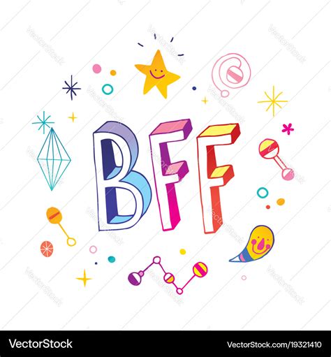 Bff Best Friends Forever Royalty Free Vector Image