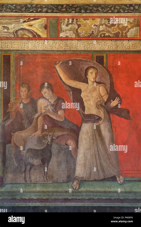 Dionysian Mysteries Bacchian Mysteries Depicted In The Roman Fresco In The Triclinium Roman