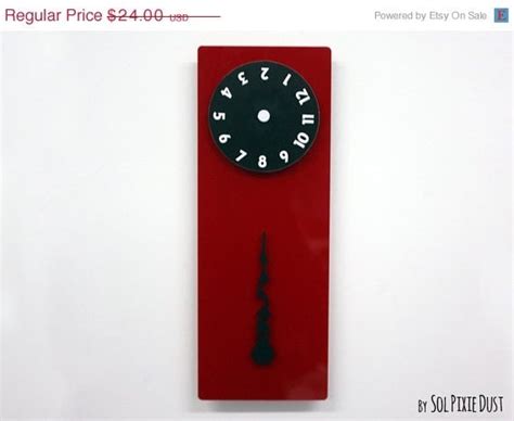 Stable Hand Rotating Numbers Red Wall Clock By Solpixiedust