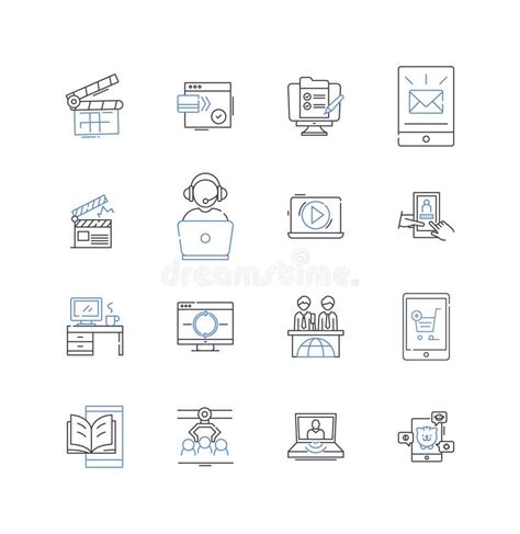 Animation Studio Line Icons Collection Graphics Imagery Cartoons