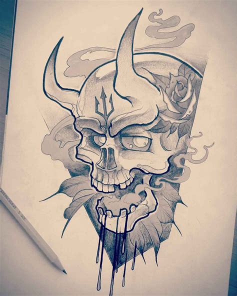 Demonic Skull Drawing At Getdrawings Free Download