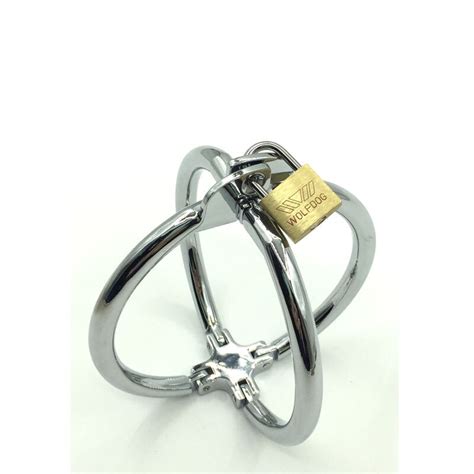 Stainless Steel Adult Cross Wrist Hand Cuffs With Lock Bondage