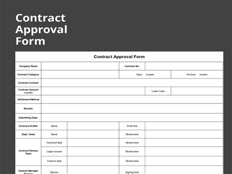 Excel Of Contract Approval Formxlsx Wps Free Templates