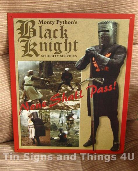 Black Knight Holy Grail Tin Sign Funny Metal Poster Monty Python Bar