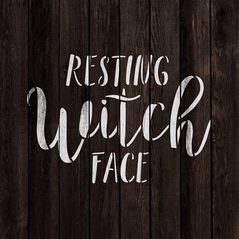 Halloween Resting Witch Face Stencil Durable And Reusable Etsy