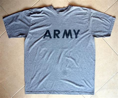 Army Official Us Army Gray Distressed Soft Xl White Label
