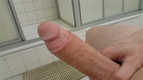 Playing With Huge Cock In Public Bathroom