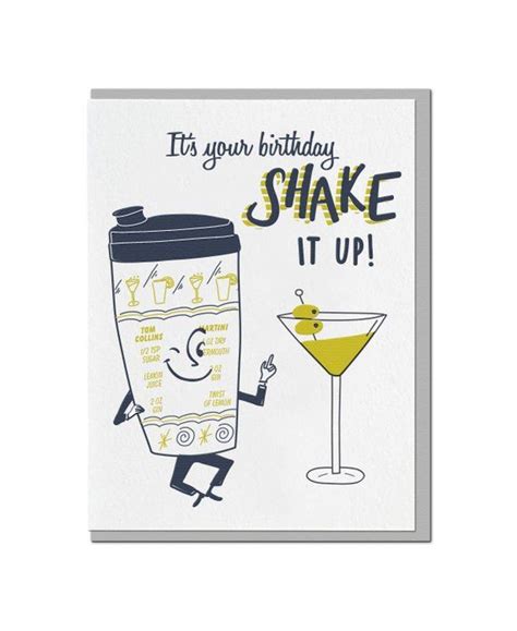 letterpress birthday card funny pun punny alcohol cocktail etsy letterpress birthday card