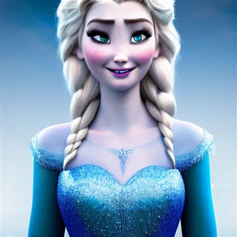 Anna Faith Carlson As Elsa From Frozen Portrait Stable Diffusion