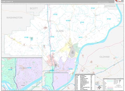 Clark County In Wall Map Premium Style By Marketmaps