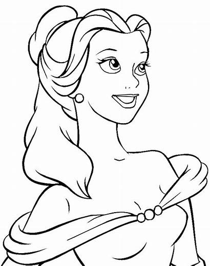 Coloring Beast Belle Pages Beauty Princess Disney