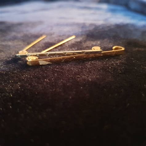 Two Antique Tie Pins One Plain One Patterned 1920s Etsy