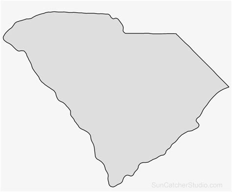 South Carolina Map Outline Png Shape State Stencil South Carolina State Outline Free