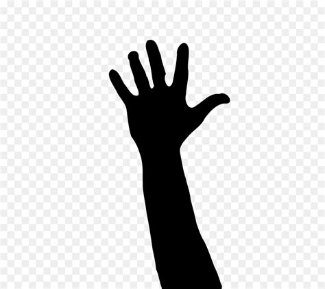 Silhouette Hand Clip Art Raised Hand Png Download 378752 Free
