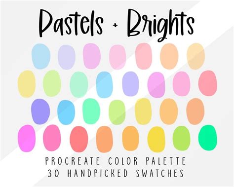 pastels and brights procreate color palette color swatches etsy color palette bright rainbow