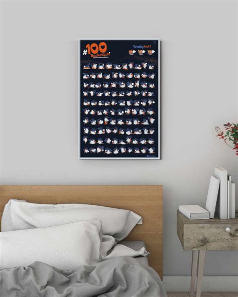 Ξυστή αφίσα 100bucketlist Kamasutra Edition Design Ts Scratch