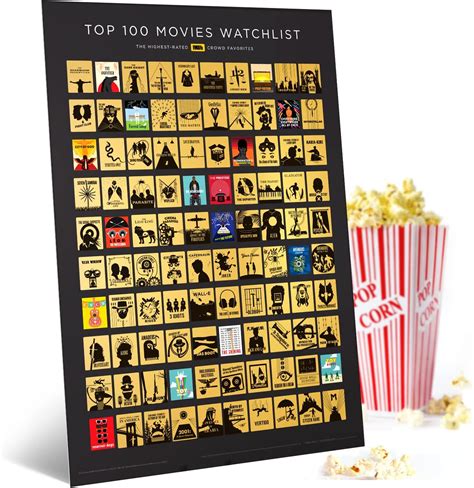 Official Imdb Top 100 Movies Scratch Off Poster Made In