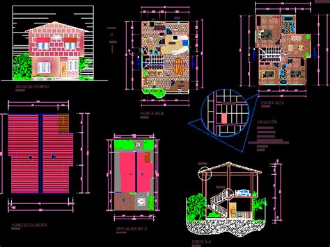 Planos De Casa Habitacion En Dwg Autocad Vivienda Unifamiliar Proyectos En Planospara Kulturaupice