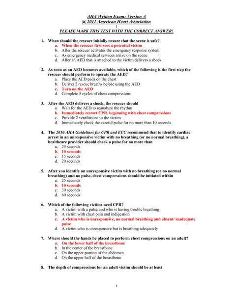 The national cpr association wants you to be prepared for your next test. 2020 Acls Test And Answers | carfare.me 2019-2020