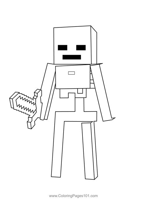 Wither Skeleton Minecraft Coloring Page For Kids Free Minecraft