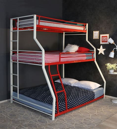A metal loft bed with desk gives you a designated space to. Buy Abigail Triple Metal Bunk Bed by SteelFurn Online ...