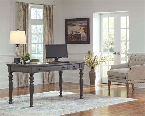 Devenstead Dark Gray Home Office Desk Ez Furniture Sales And Leasing